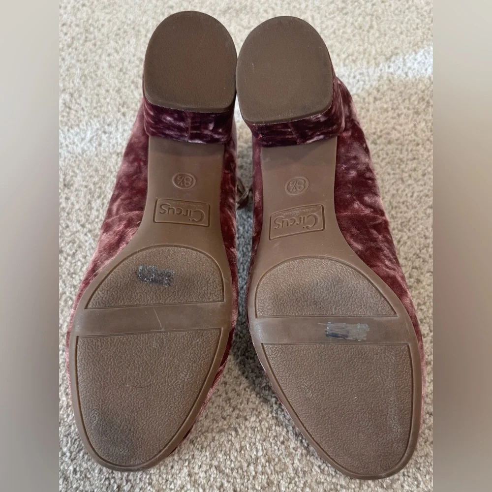 Circus by Sam Edelman Velvet Joyce Pumps Heels in Mauve Pink Mary Jane Shoes - Picture 11 of 12